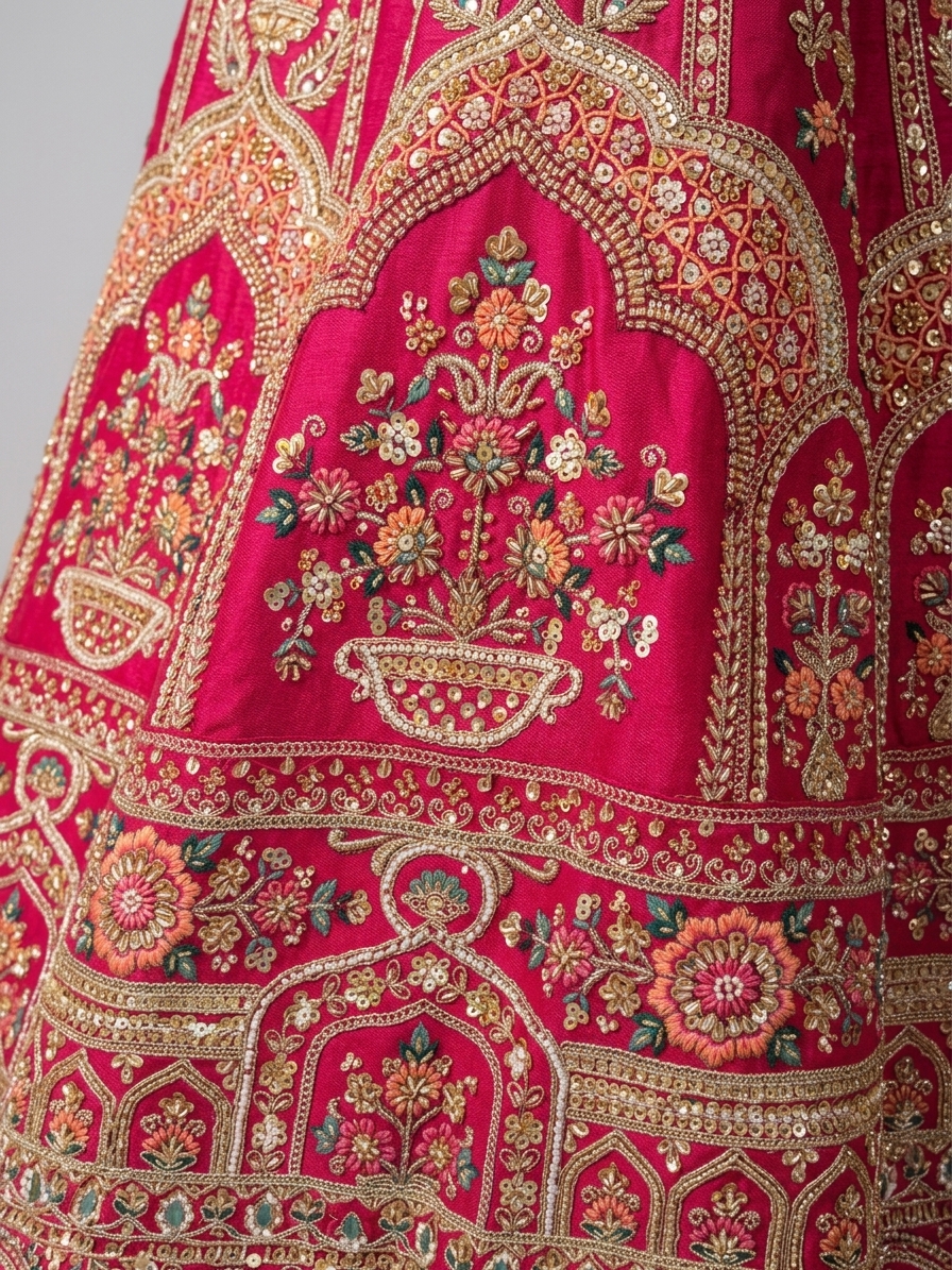 Bridal Lehnga — Fabric texture
