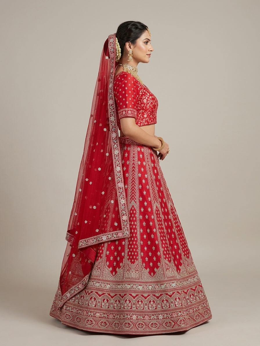 Bridal Lehnga — Model — right side view