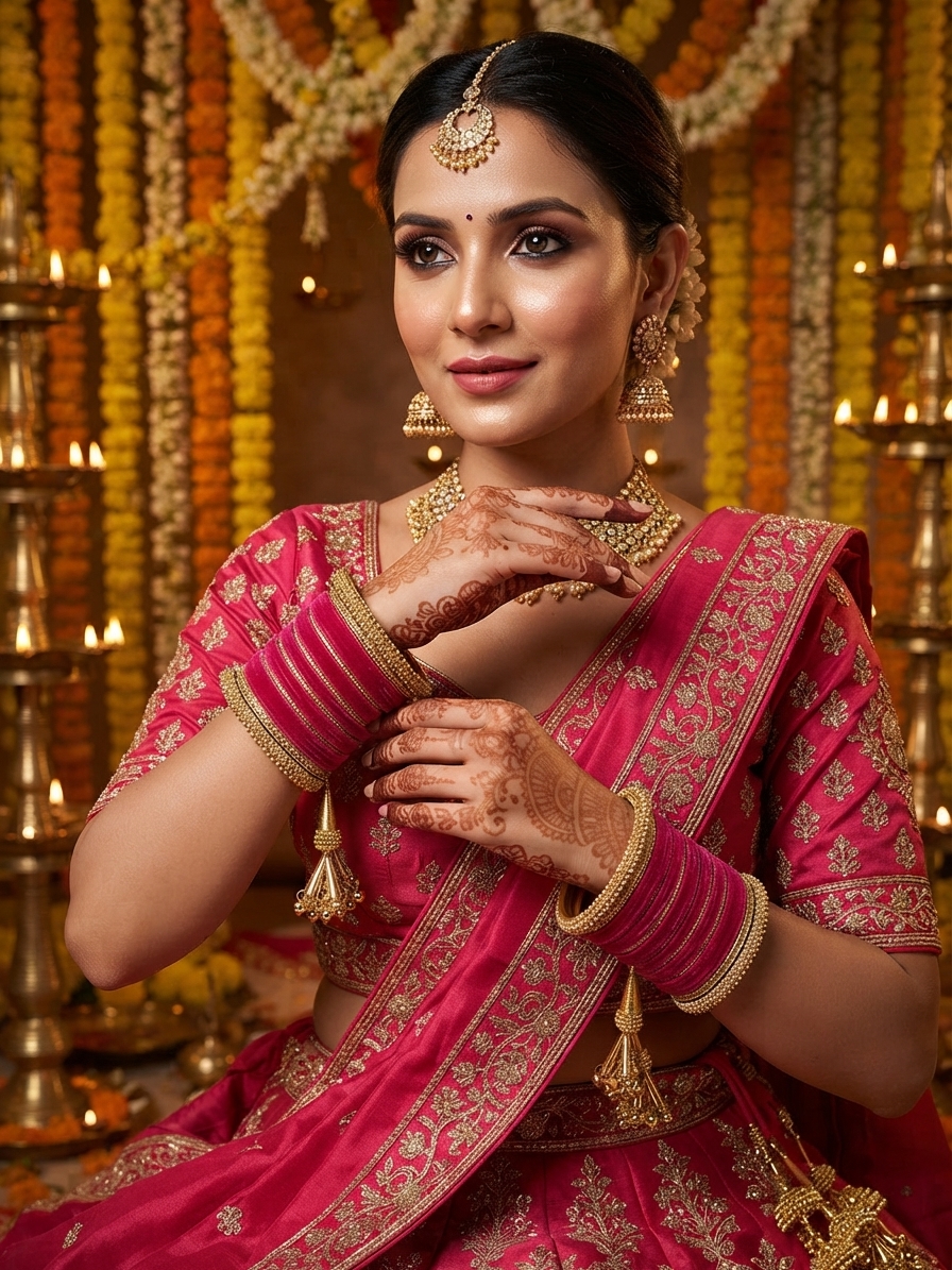 Indian bride wearing it · Wedding mandap