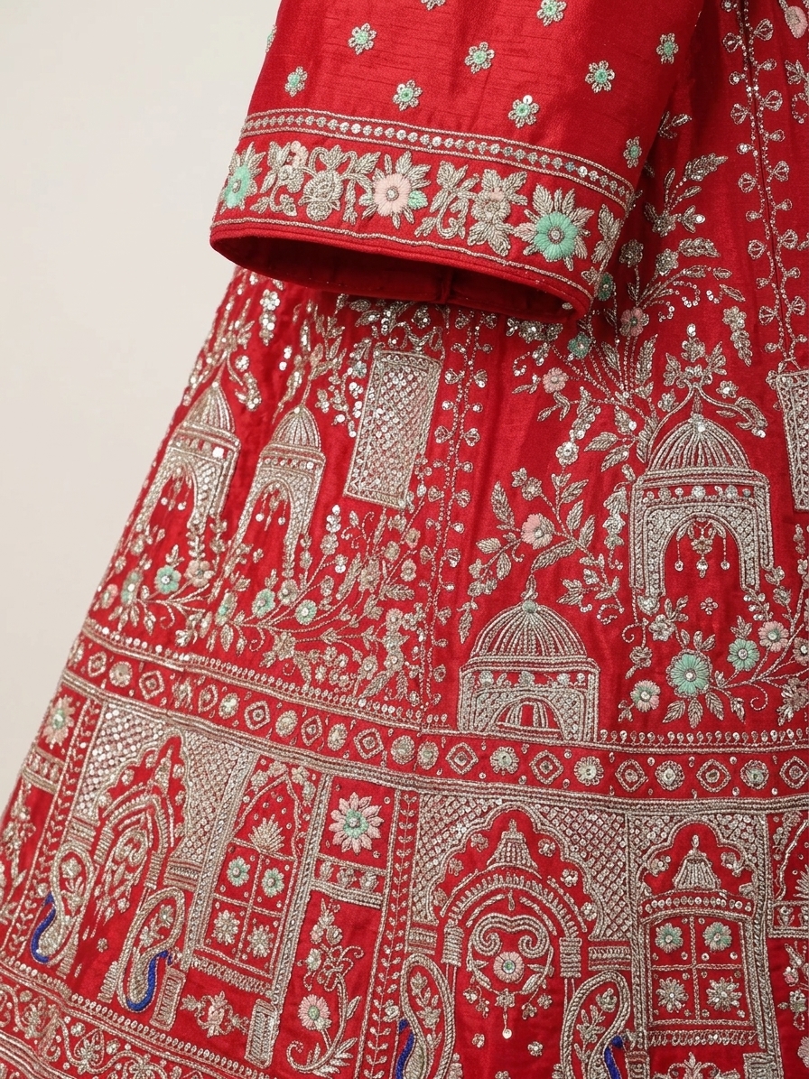 Bridal Lehnga - Roshan Zari - 5 — Fabric texture