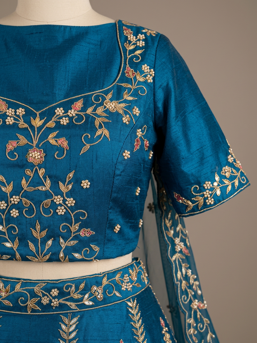 Bridal Lehnga - Anas - 1368 — Fabric texture