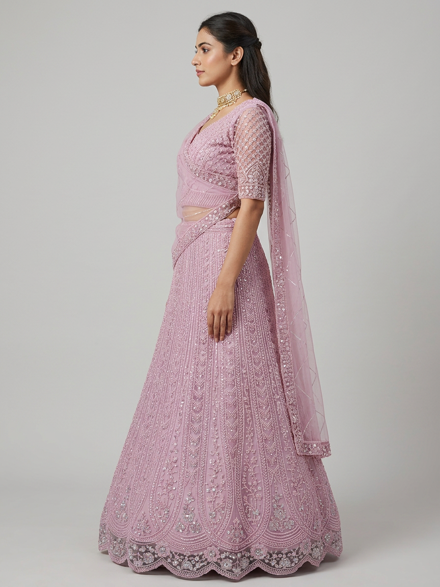 Bridal Lehnga — Model — left side view