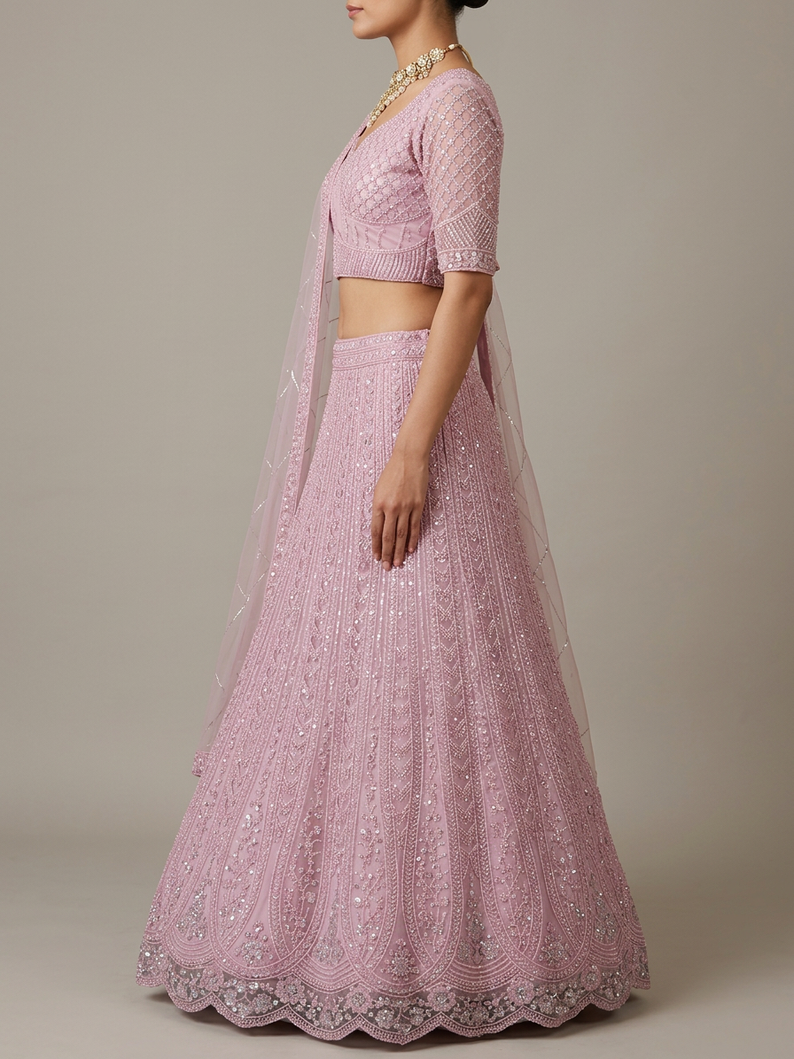 Bridal Lehnga — Model — right side view
