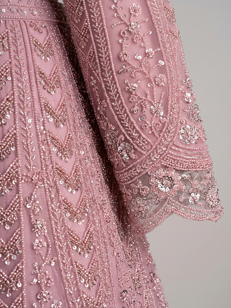 Bridal Lehnga — Macro — work close-up
