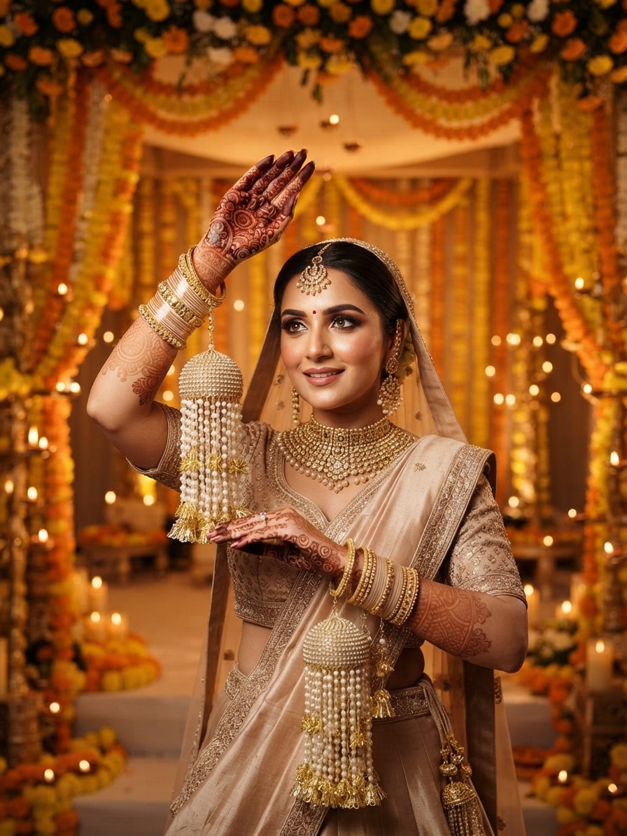 Indian bride wearing it · Wedding mandap