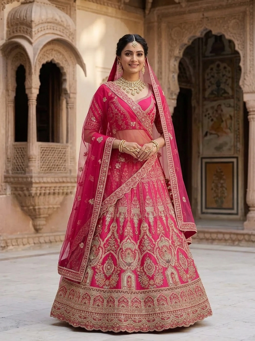 Bridal Lehnga — Indian bride wearing it · Heritage haveli