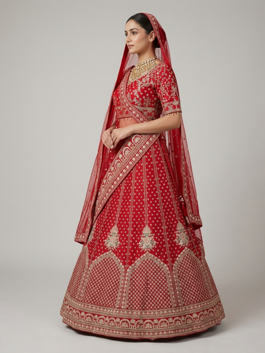 Bridal Lehnga — Model — right side view