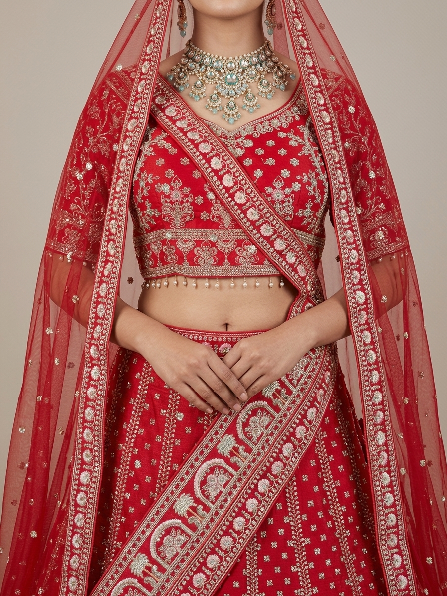 Bridal Lehnga — Model — clothing close-up