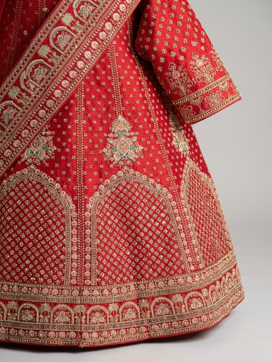 Bridal Lehnga — Fabric texture