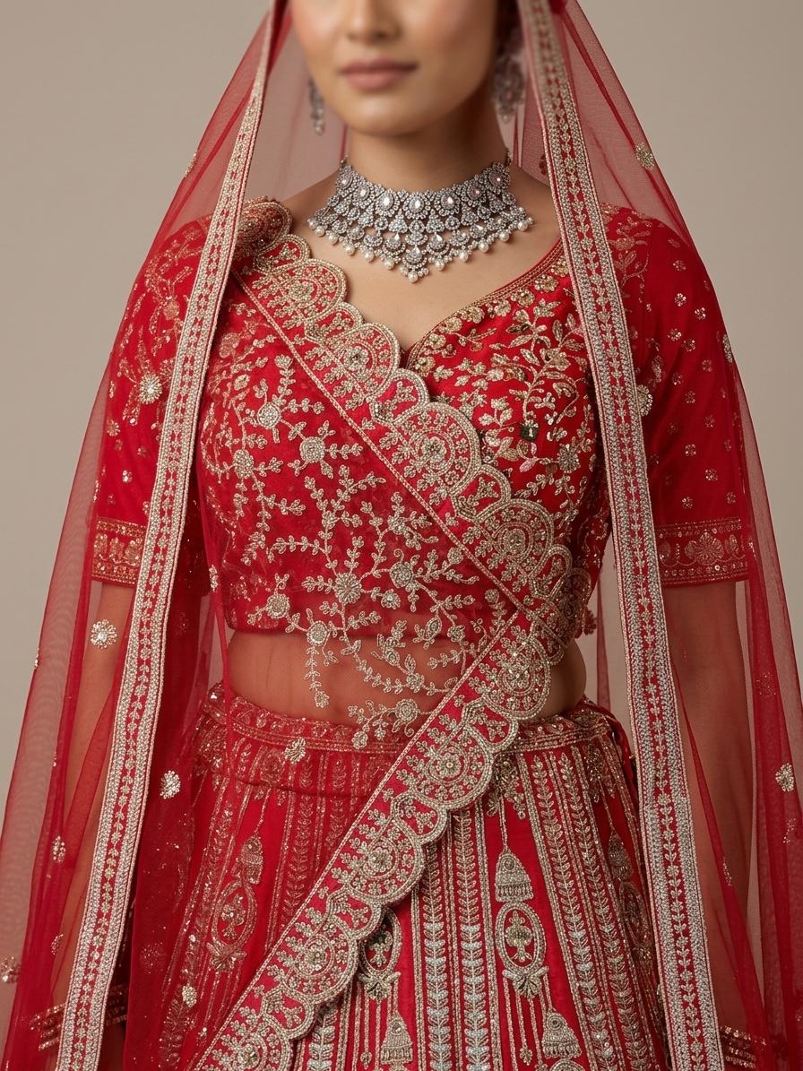 Bridal Lehnga — Model — clothing close-up