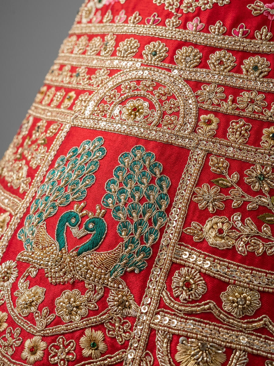 Bridal Lehnga — Fabric texture