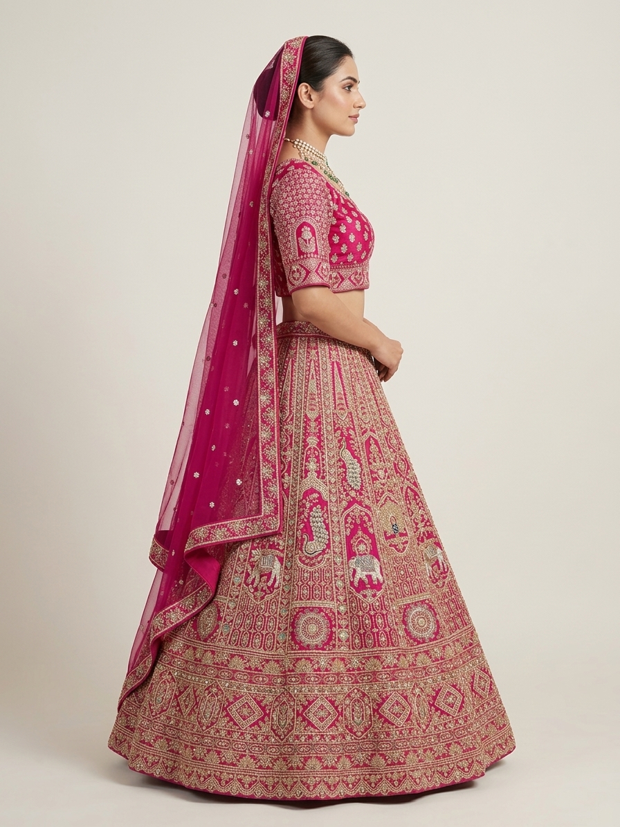Bridal Lehnga — Model — right side view