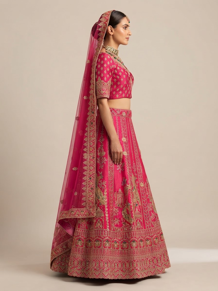 Bridal Lehnga — Model — right side view