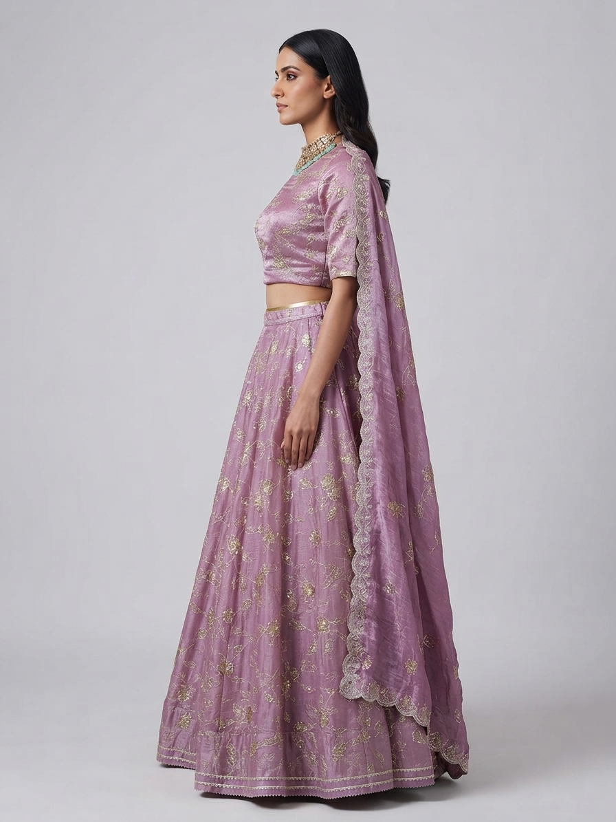 CSM Designer Lehnga - Lehenga - 10 — Model — left side view