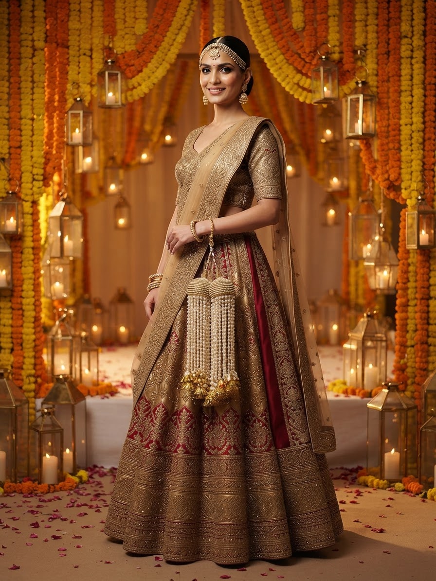 Indian bride wearing it · Wedding mandap