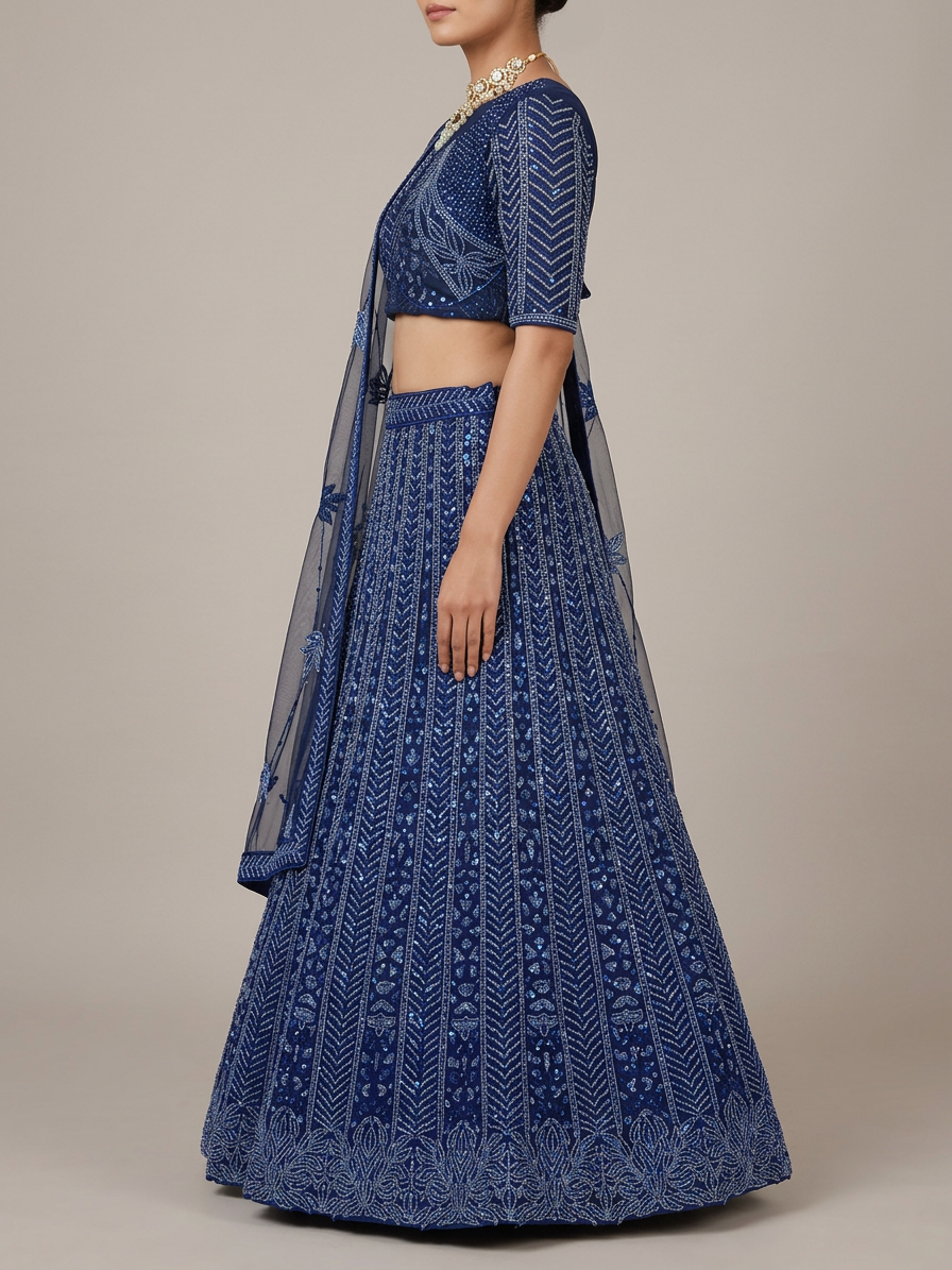Bridal Lehnga — Model — right side view