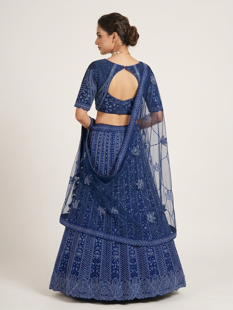 Bridal Lehnga — Model — back view