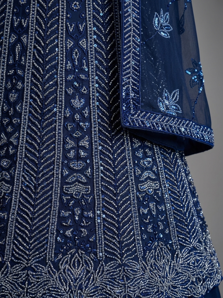 Bridal Lehnga — Macro — work close-up