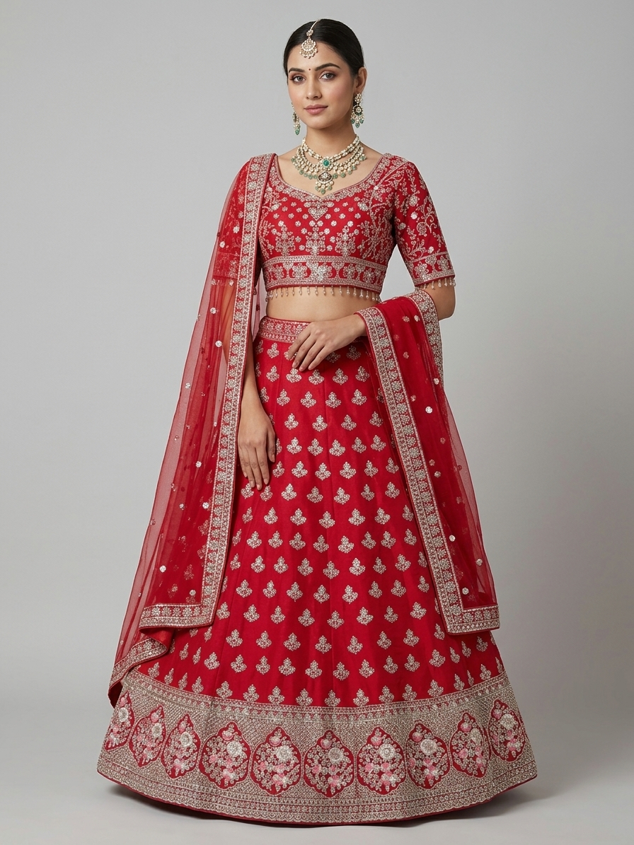 Bridal Lehnga — On an Indian model