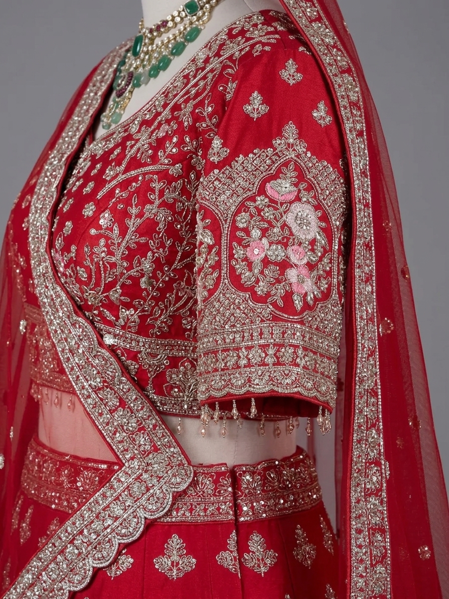 Bridal Lehnga — Fabric texture