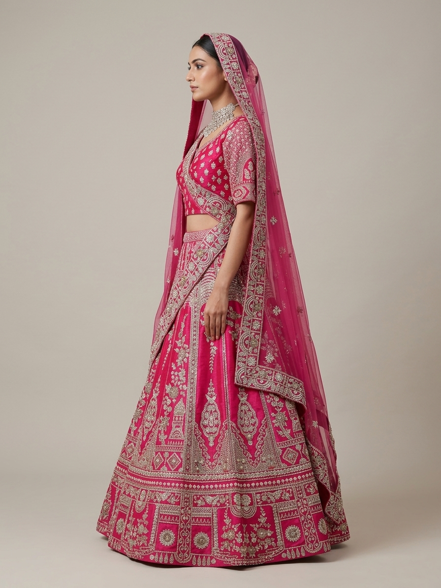 Bridal Lehnga - Kala Samrat - 3 — Model — left side view