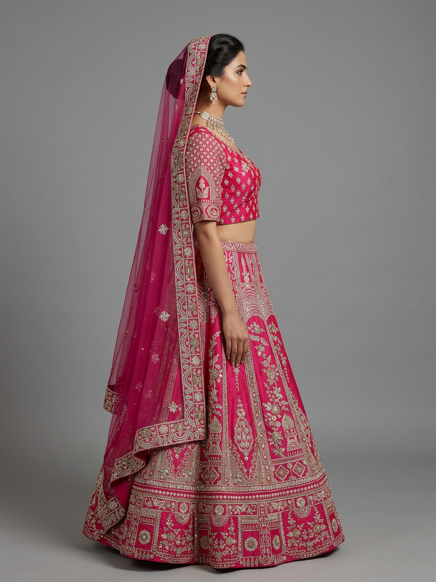 Bridal Lehnga - Kala Samrat - 3 — Model — right side view