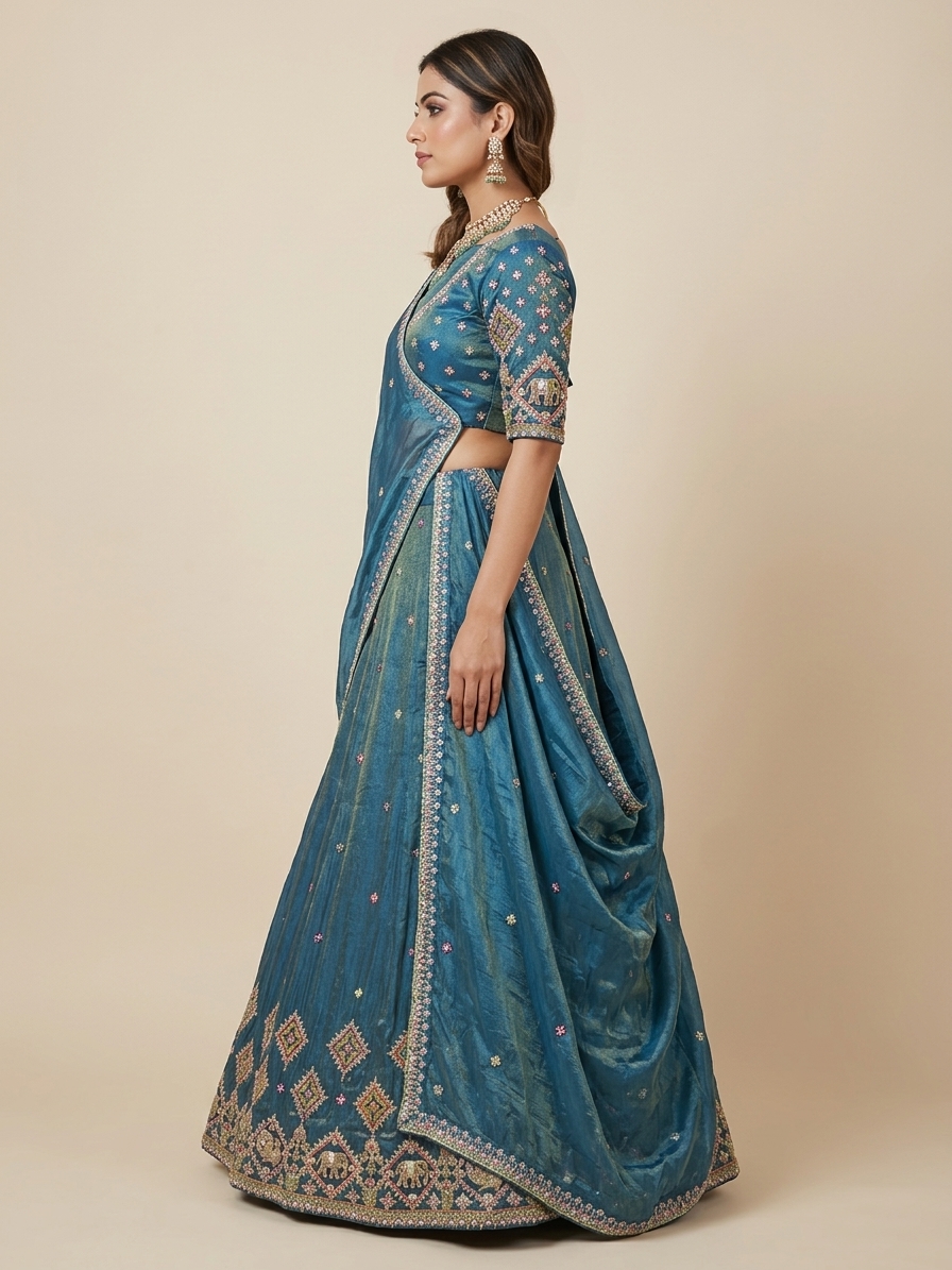 Bridal Lehnga — Model — left side view