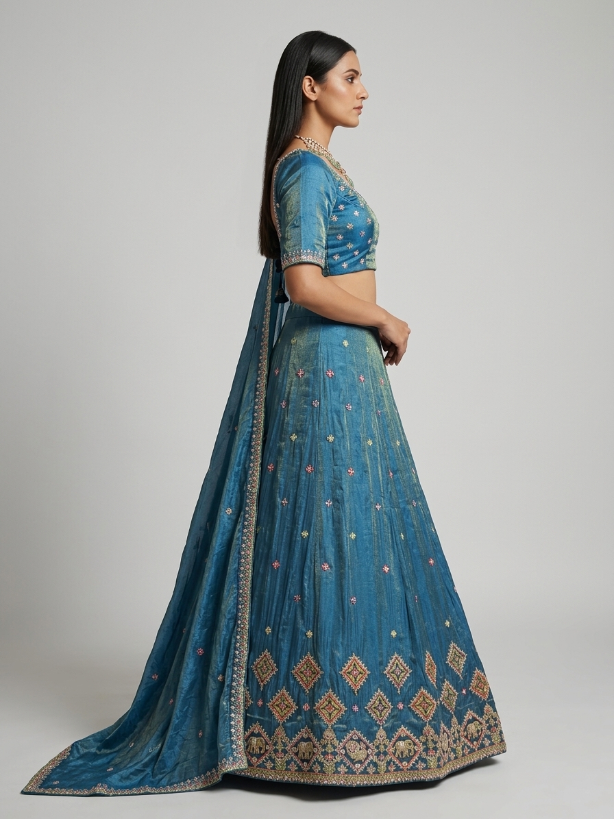 Bridal Lehnga — Model — right side view
