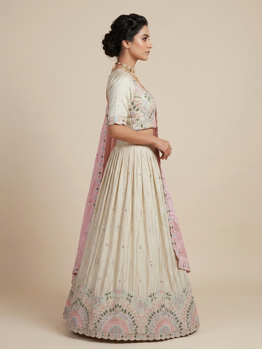 Bridal Lehnga — Model — right side view