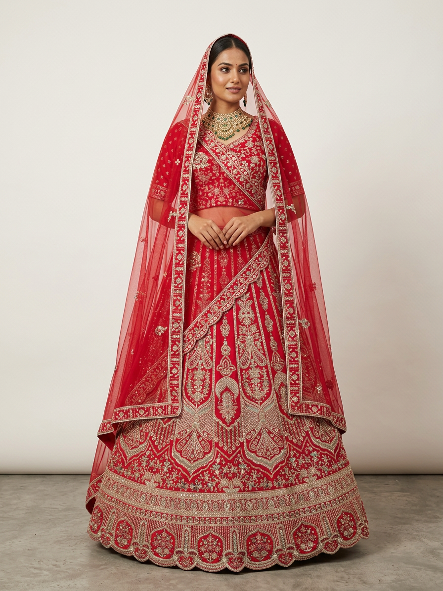 Bridal Lehnga — Model — front view