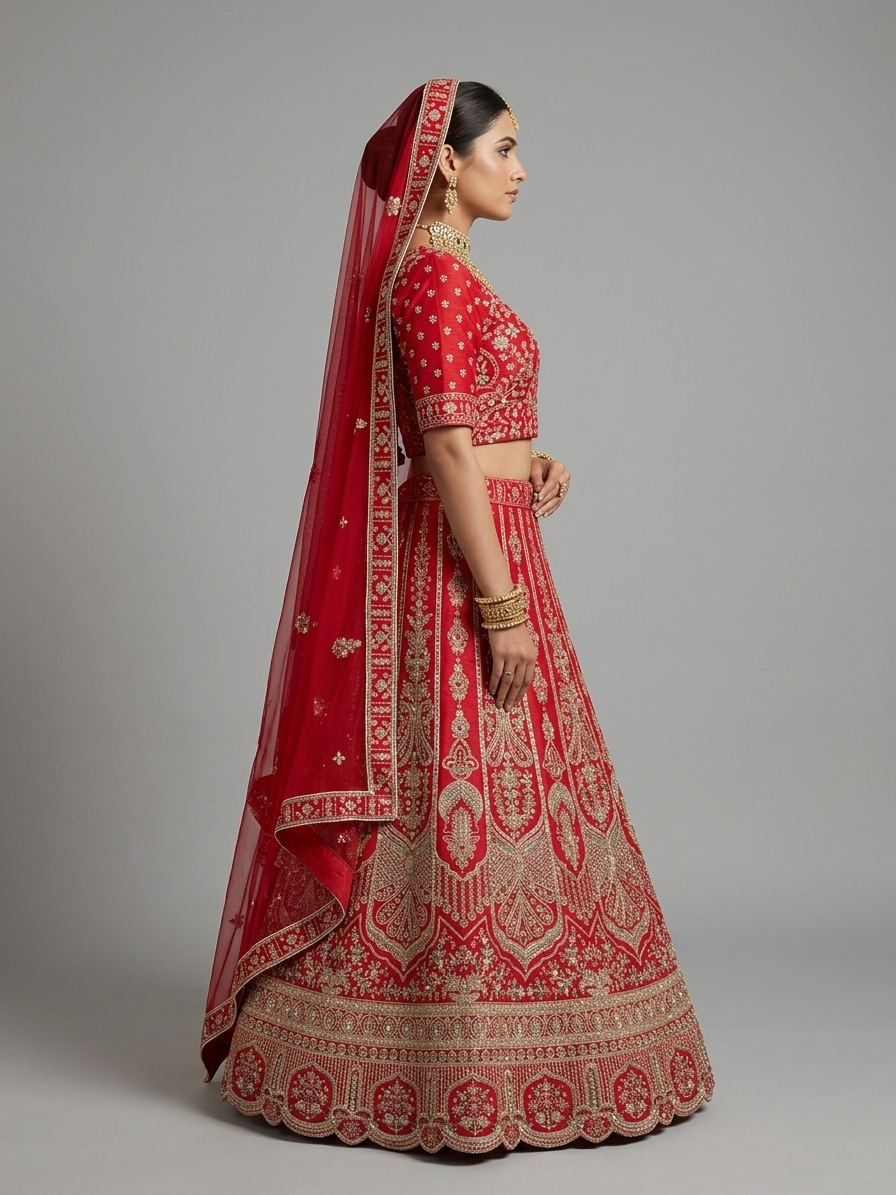 Bridal Lehnga — Model — right side view