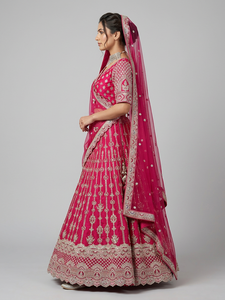 Bridal Lehnga — Model — left side view