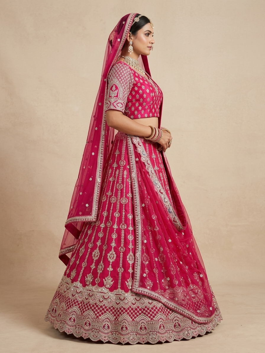 Bridal Lehnga — Model — right side view