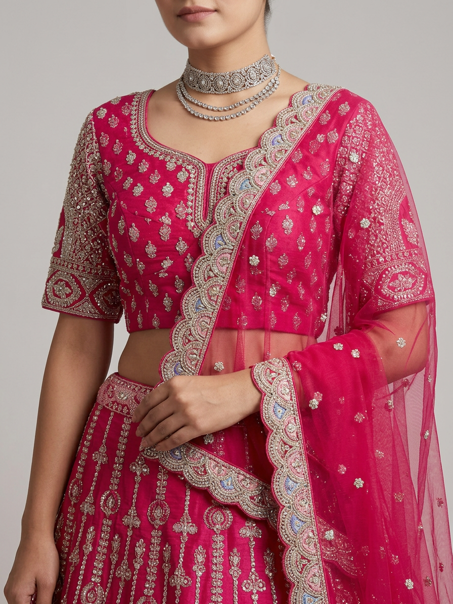 Bridal Lehnga — Model — clothing close-up