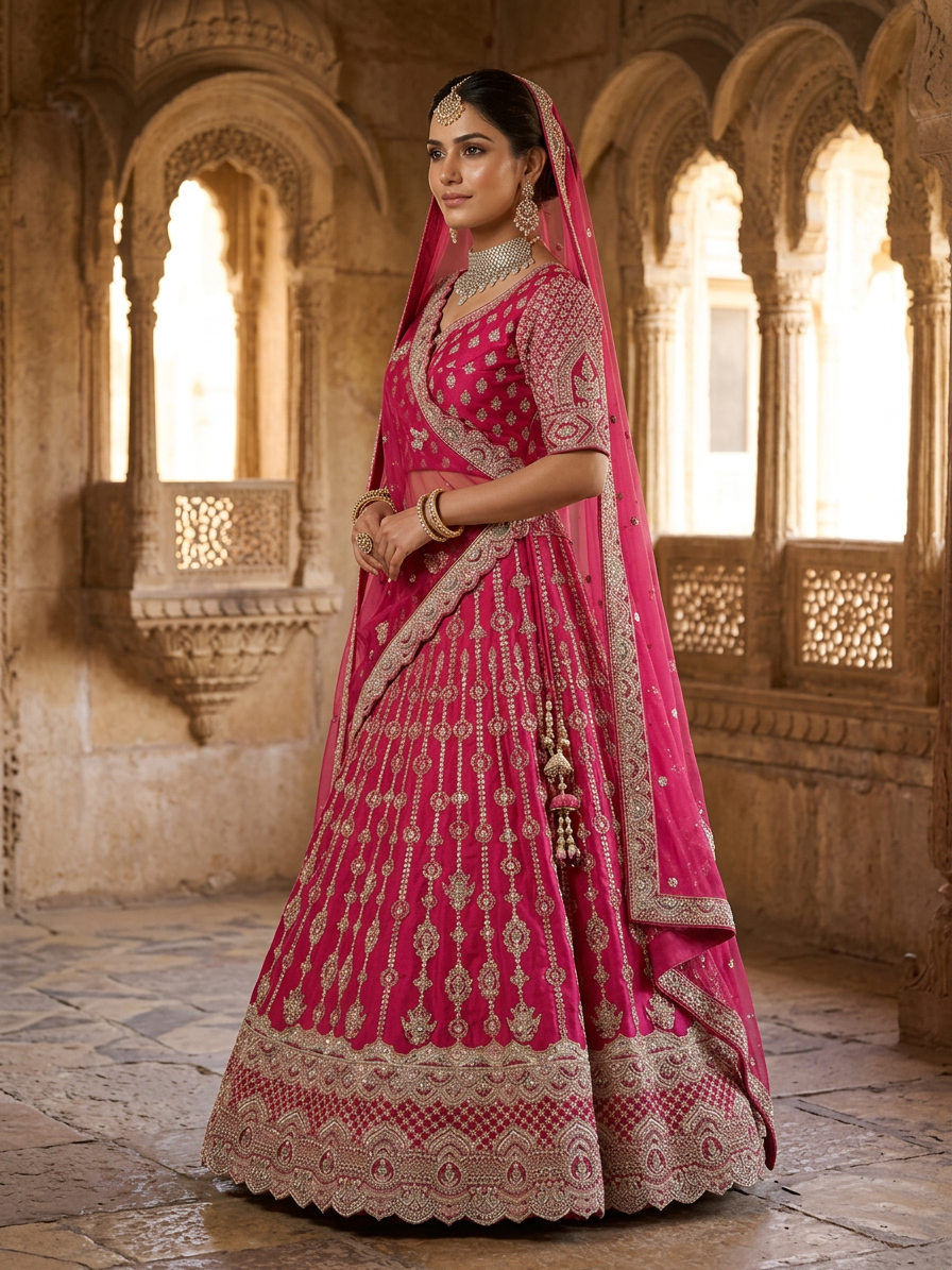 Bridal Lehnga — Indian bride wearing it · Heritage haveli