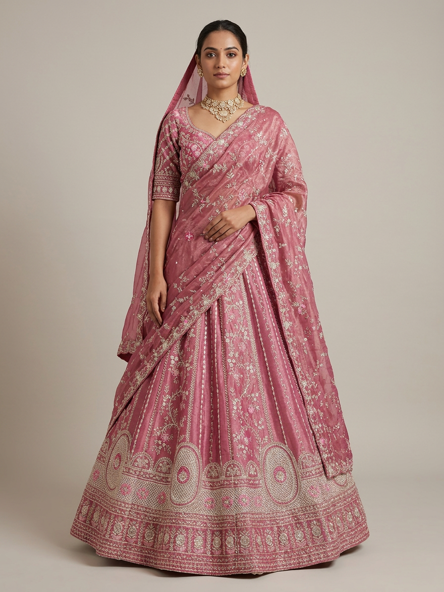 Bridal Lehnga - Sartaj -13 — Model — front view