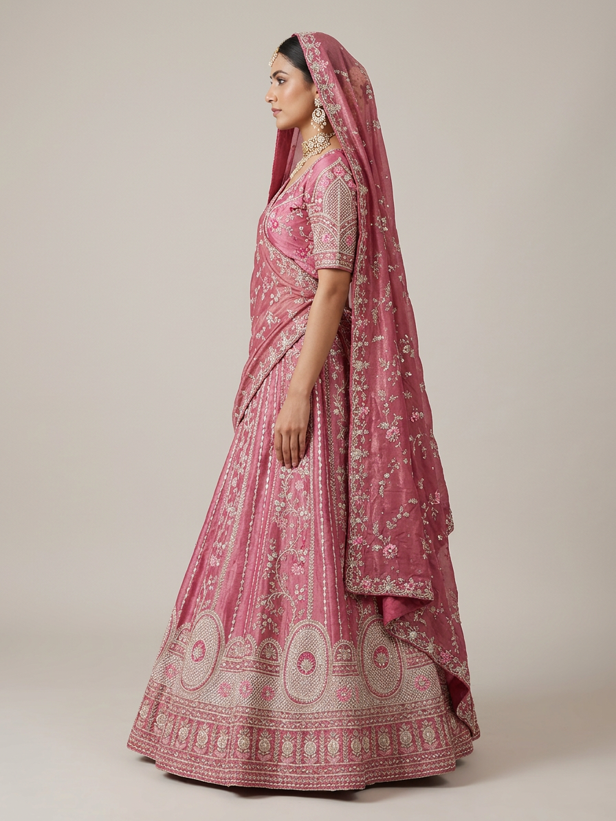 Bridal Lehnga - Sartaj -13 — Model — left side view