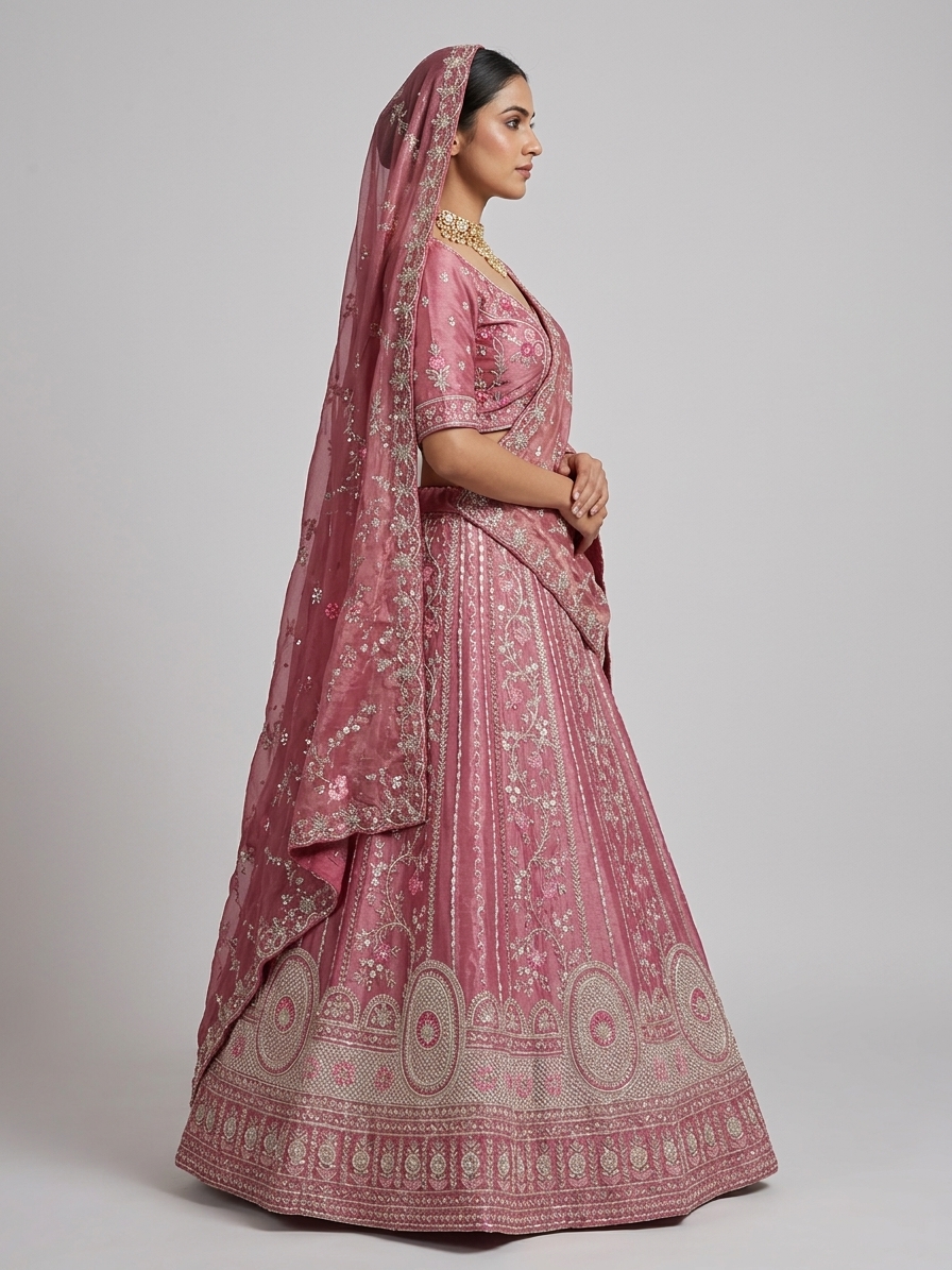 Bridal Lehnga - Sartaj -13 — Model — right side view