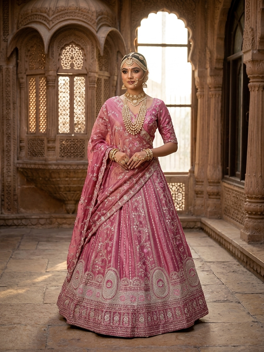 Bridal Lehnga - Sartaj -13 — Indian bride wearing it · Heritage haveli