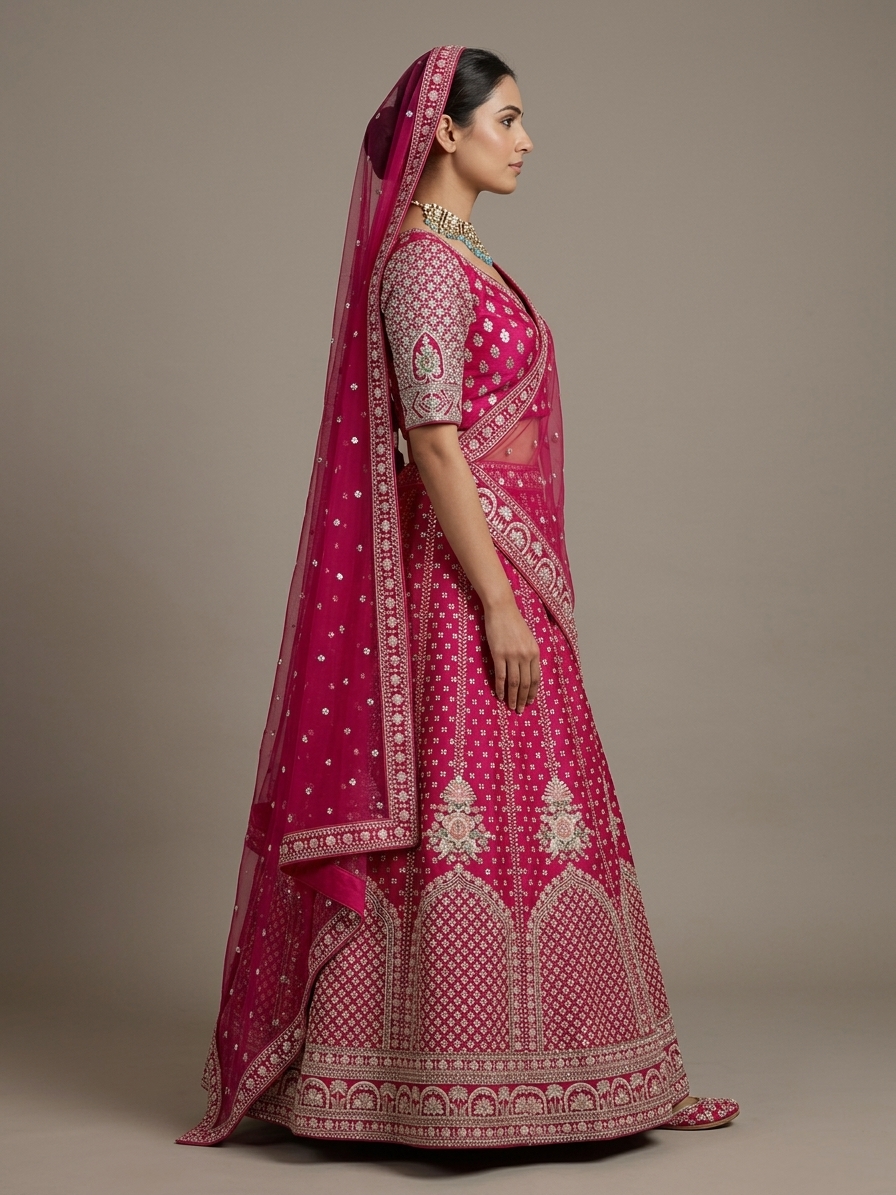 Bridal Lehnga — Model — right side view