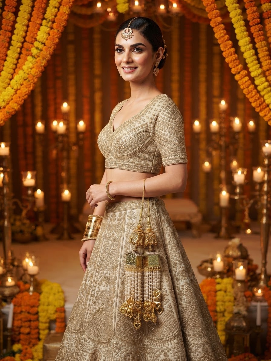 Indian bride wearing it · Wedding mandap