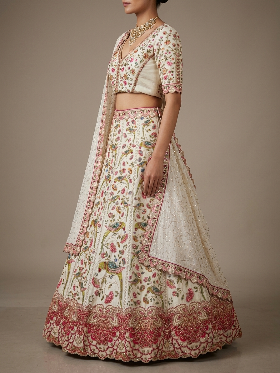Bridal Lehnga — Model — left side view