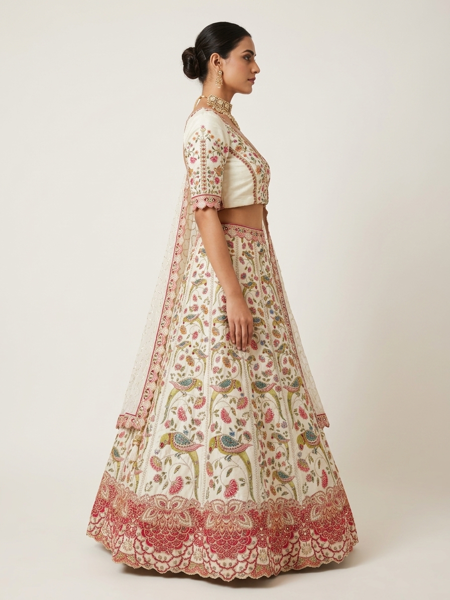 Bridal Lehnga — Model — right side view