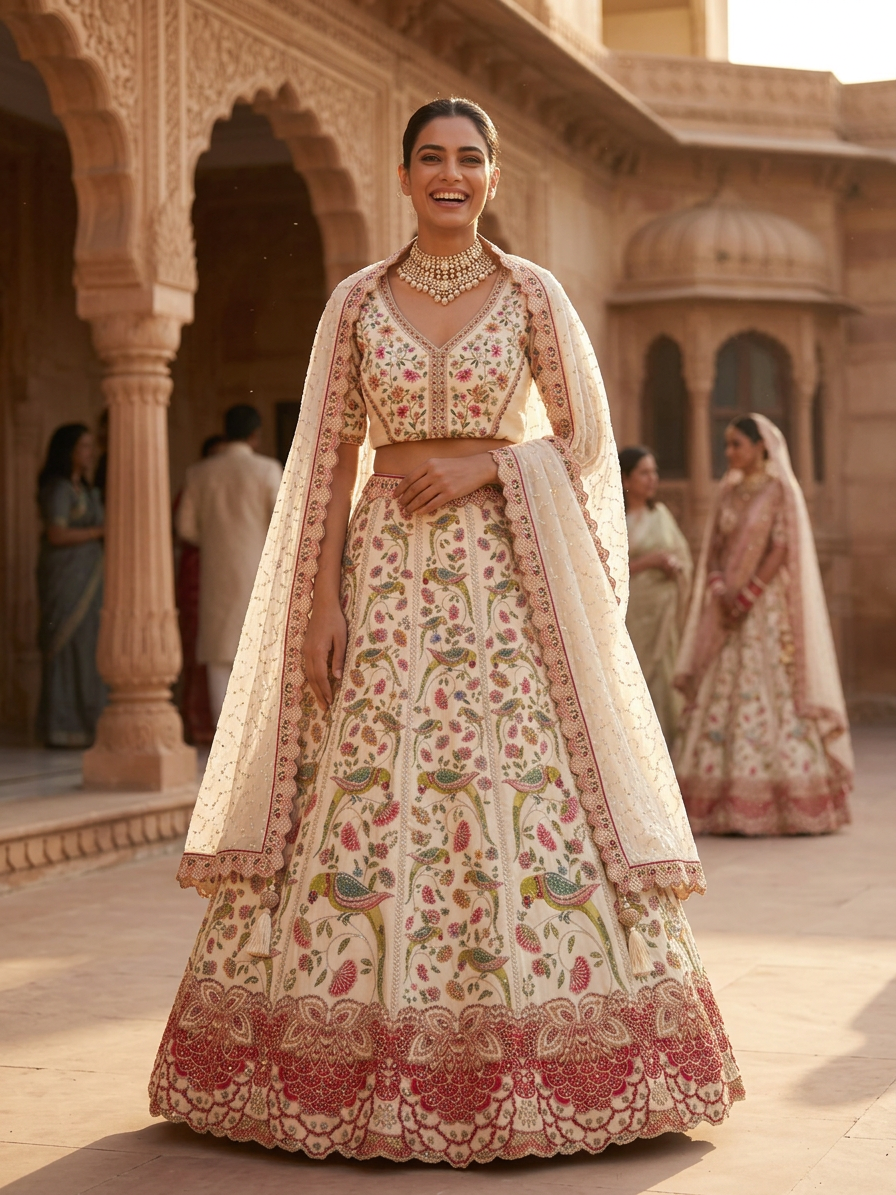 Bridal Lehnga — Bridesmaid / sister of the bride · Palace courtyard