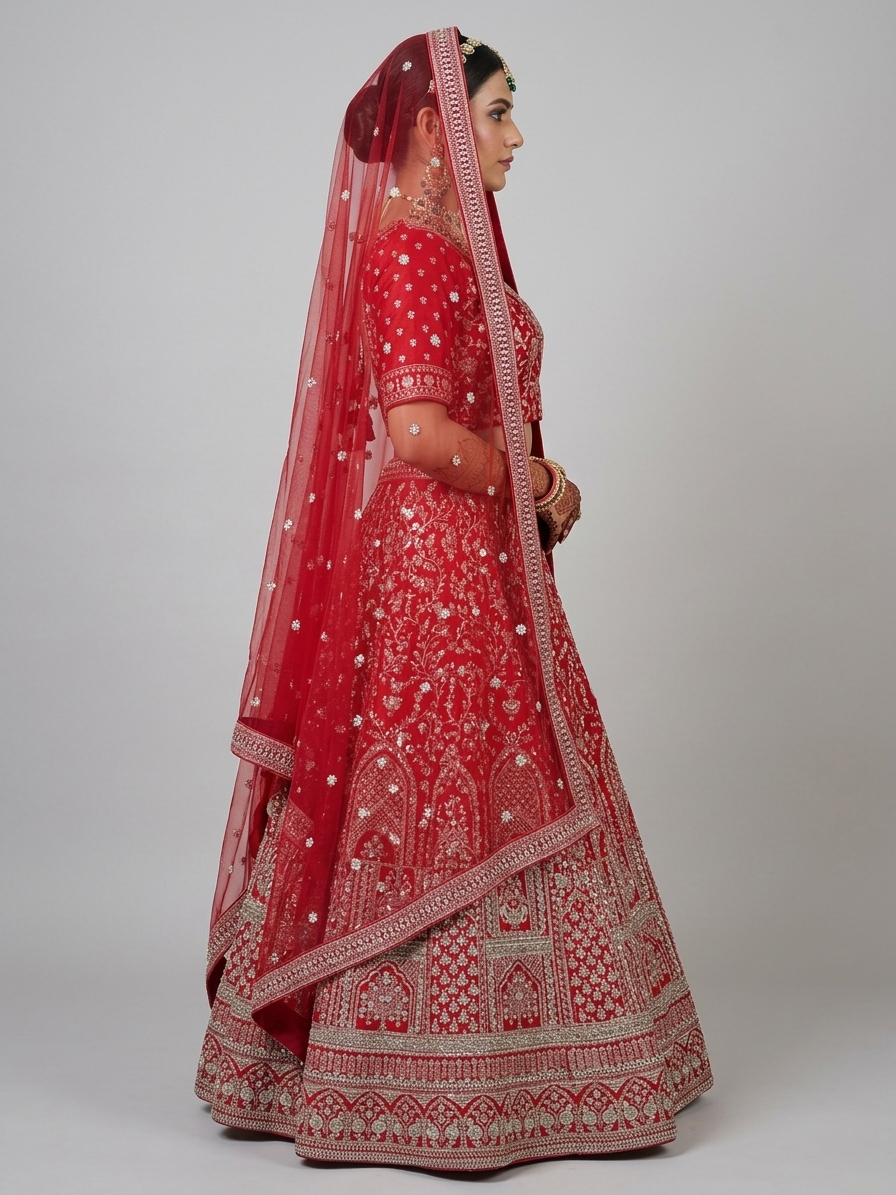 Bridal Lehnga — Model — right side view