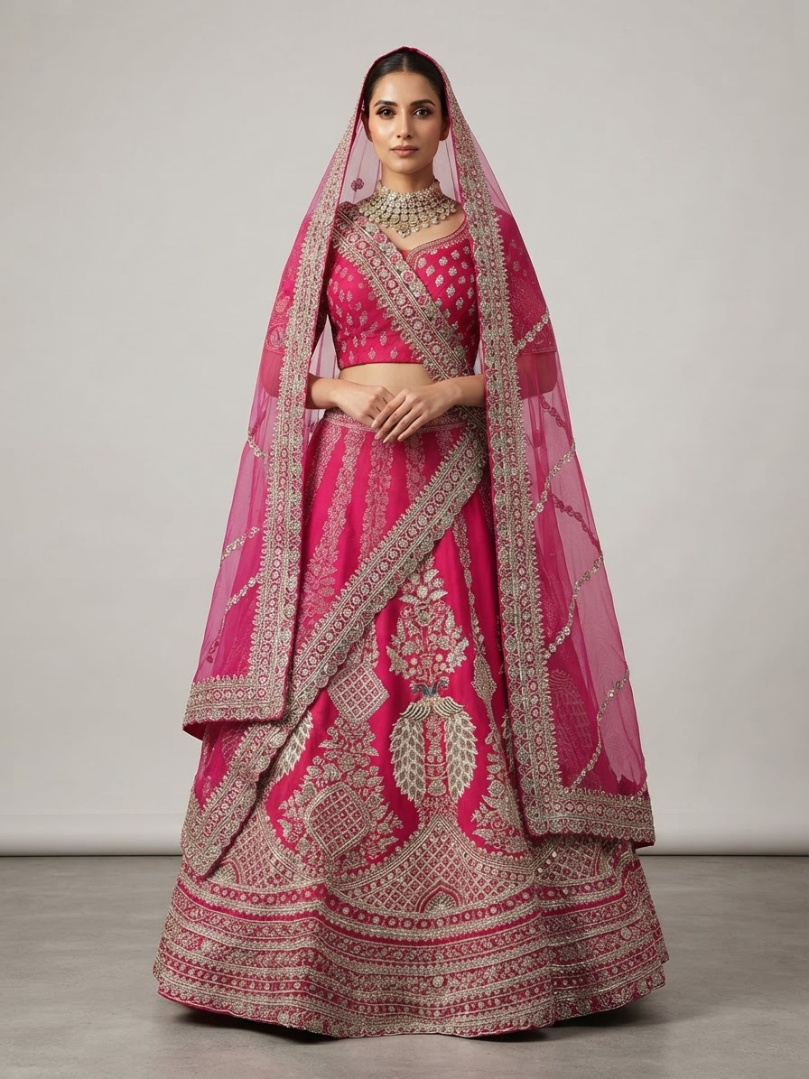 Bridal Lehnga - Roshan Zari - 2 — Model — front view