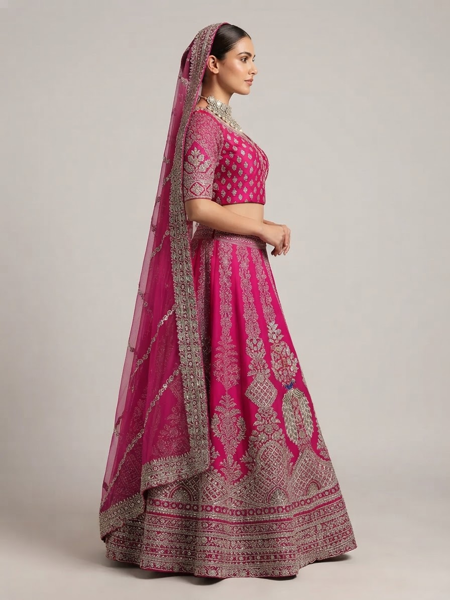Bridal Lehnga - Roshan Zari - 2 — Model — right side view