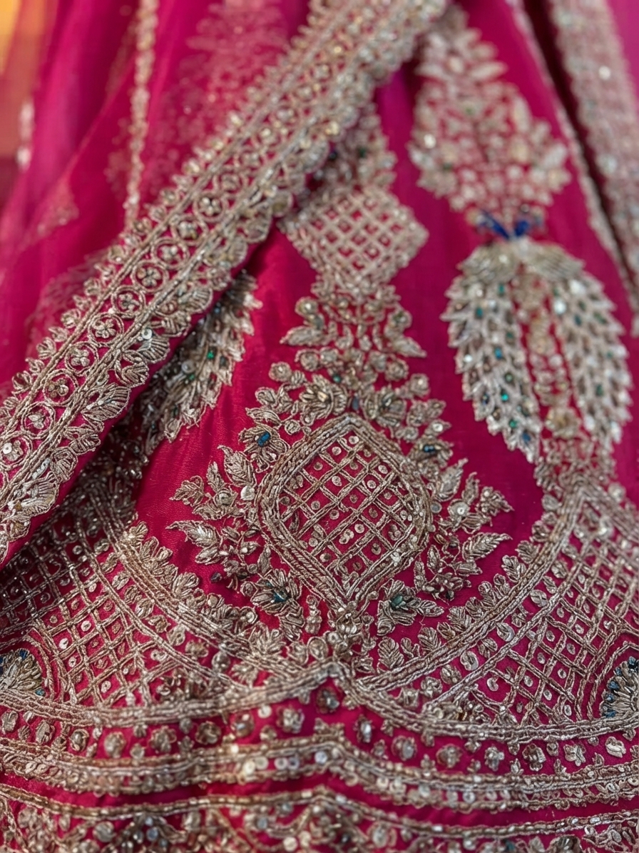 Bridal Lehnga - Roshan Zari - 2 — Macro — work close-up
