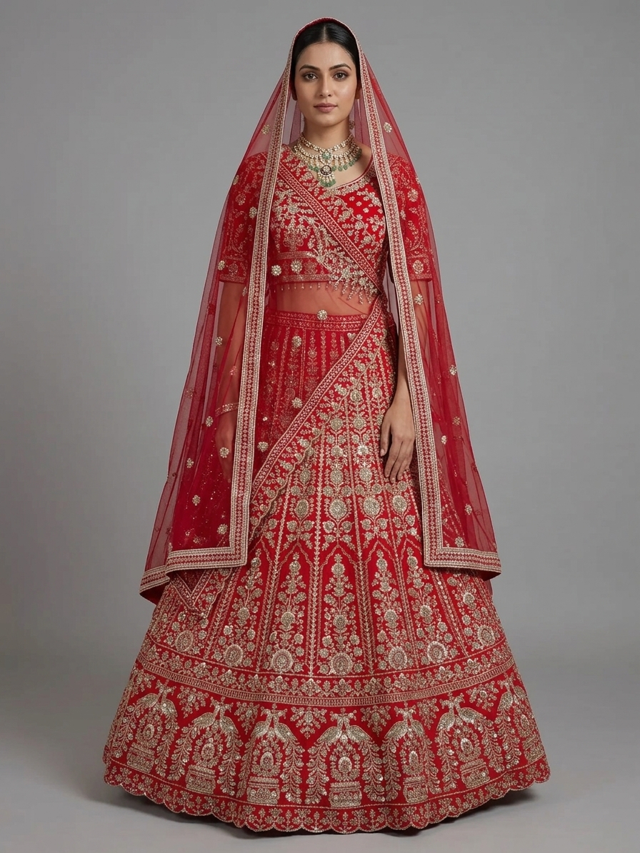 Bridal Lehnga — Model — front view