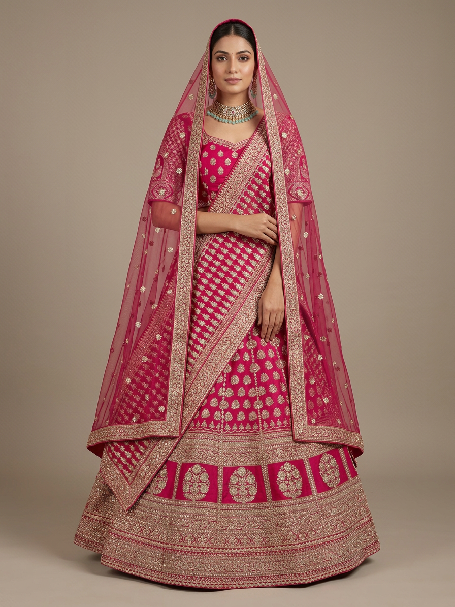 Bridal Lehnga — Model — front view
